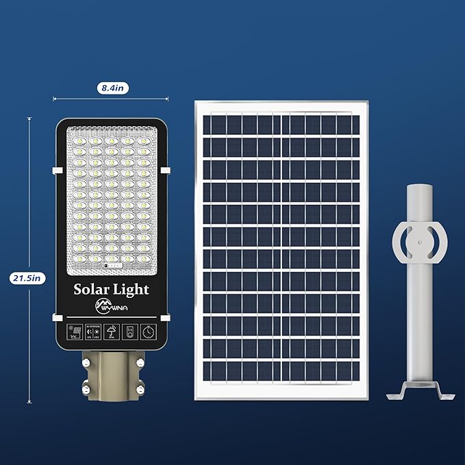 10000W Solar Street Lights Outdoor - 6500K Solar Parking Lot Lights Commercial Dusk to Dawn, Heavy Duty Split Type LED Solar Street Light Remote Control, Street Lights Solar Powered for Yard (2Pack)