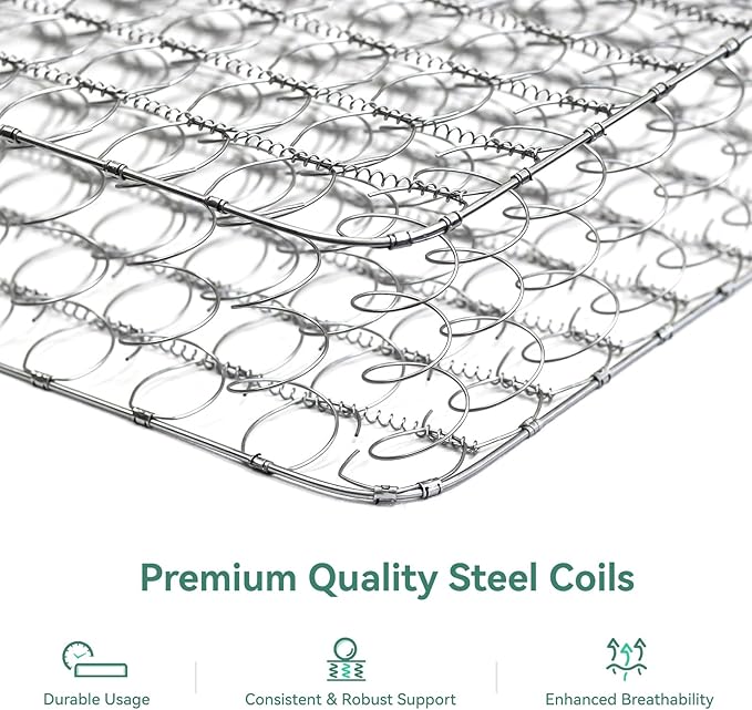 Novilla Queen Mattress, 6 Inch Queen Size Mattresses in a Box with Smarts™ Coil for Pressure Relief, Medium Plush Foam and Spring Hybrid Colchones with CertiPUR-US Certified for Kids