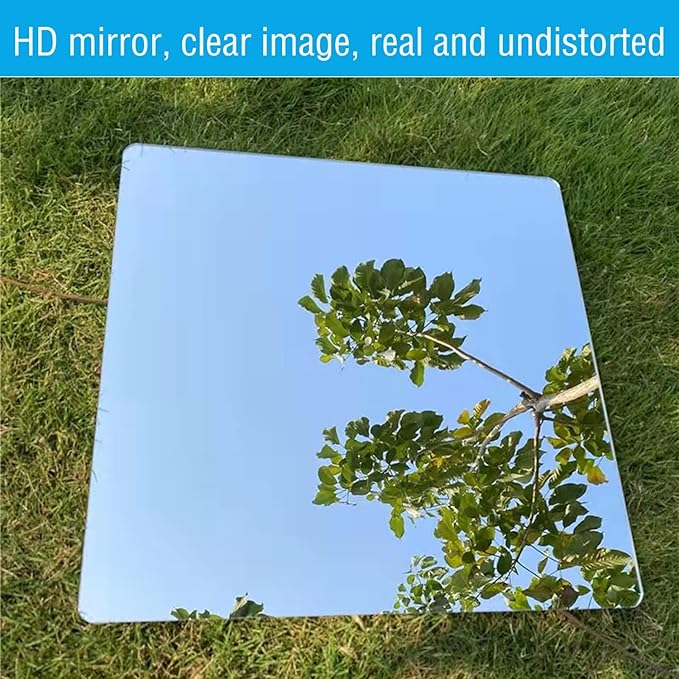 DARENYI 16"x 12"x 4Pcs Acrylic Mirror Sheet, Flexible Non Glass Full Length Full Body Mirror Tiles with Adhesive Tapes for Wall Bathroom Bedroom Door Home Decor
