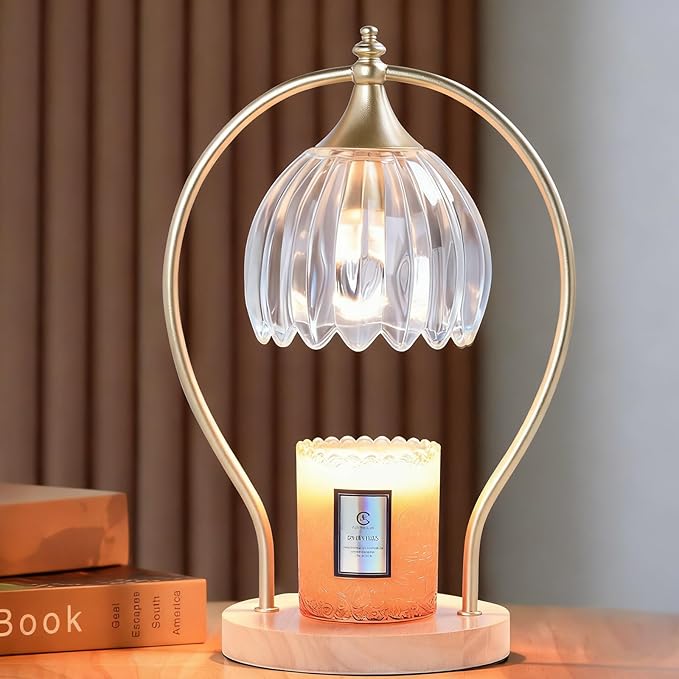 Candle Warmer Lamp with Timer - Dimmer Electric Candle Warmer for Jar Candles - Wax Warmer Unique Birthday Gifts for Women Mom House Warming Gifts New Home Room Decor