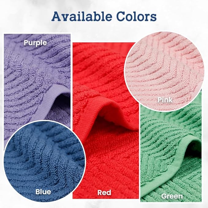 Casa Lino 100% Cotton Bath Mat Set of 2 (NOT A Rug) - 34" x 22" Bathroom Floor Towels - Machine Washable, Soft, Highly Absorbent & Quick Dry Bath Floor Towel (Lavender)