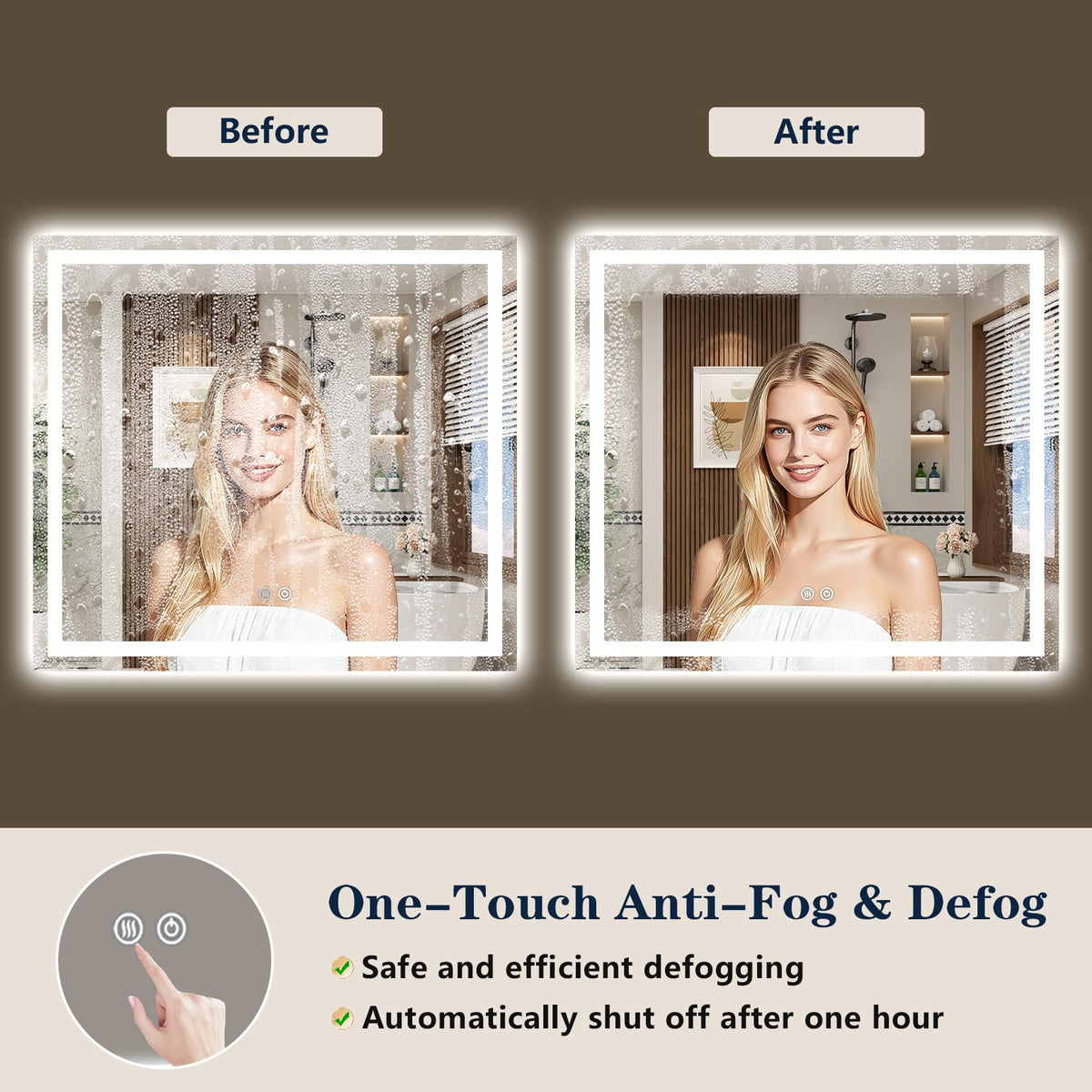 VEEYLOS 96x36 Inch LED Bathroom Mirror with Lights, Backlit & Front Lit