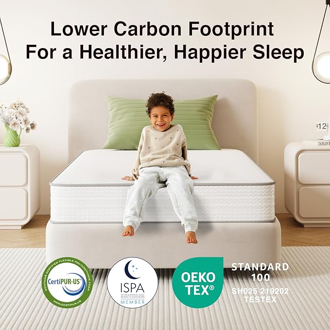 Novilla Full Size Mattress, 6 Inch Full Mattresses in a Box with Smarts™ Coil for Pressure Relief, Medium Plush Foam and Spring Hybrid Colchones with CertiPUR-US Certified for Kids