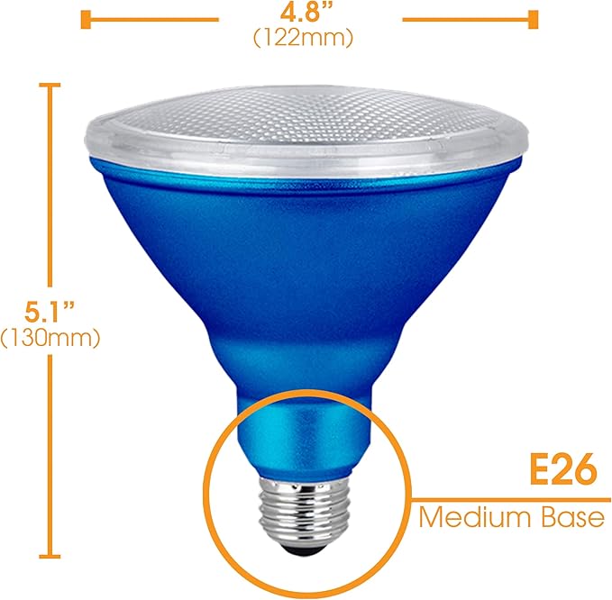 Xtricity LED PAR38 Blue Flood Light Bulbs, 7W, (40W Equivalent), Waterproof, Indoor/Outdoor, E26 Medium Base, Blue Flood Lights Outdoor/Indoor 120V, RoHS Listed, Blue (1 Pack)