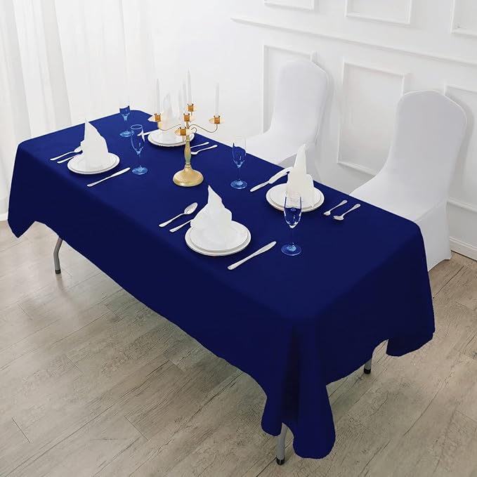 6 Pack Royal Blue Tablecloth 90 x 132 Inch Table Cloth for 6 Foot Rectangle Tables, Wrinkle Resistant Washable Polyester Fabric Table Covers for Party, Wedding,Dining,and Banquet