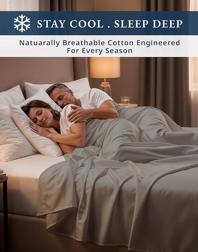 LANE LINEN 100% Egyptian Cotton California King Sheets Set, Soft & Comfy No Pill Fade Resistant Oeko-Tex Certified Cotton Sheets Cal King Size Set, 15" deep Pokcet Sheets - Charcoal