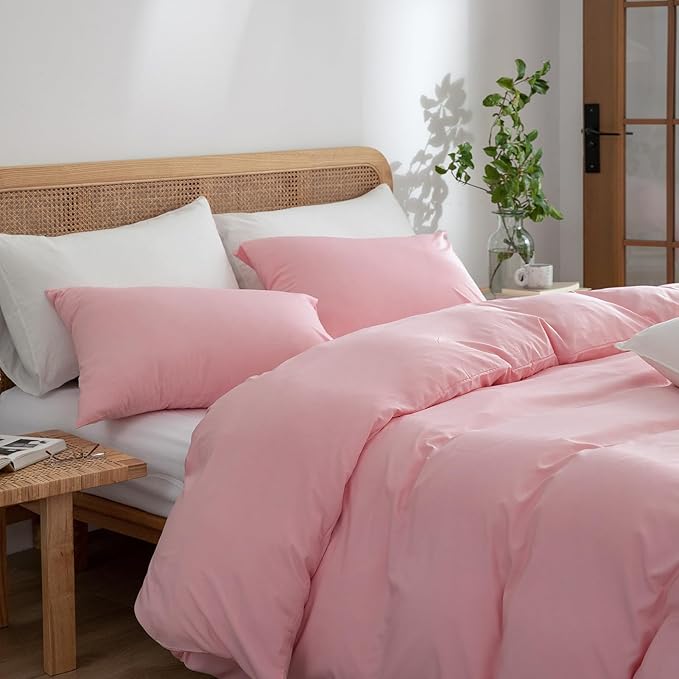 Pink Comforter Set - Twin, 2 Pieces, Soft, Lightweight, Warm & Fluffy, All Seasons, 1 Comforter & 1 Pillowcase