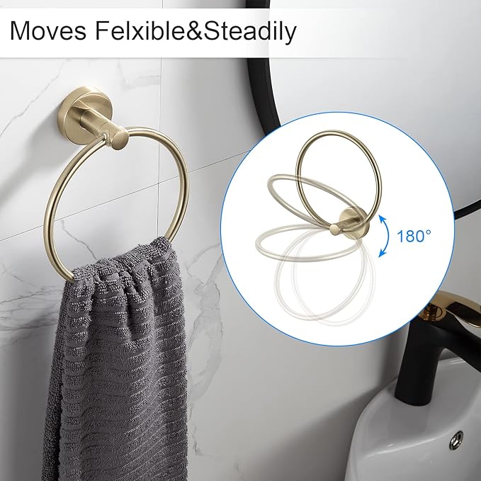 BGL Bathroom Accessory Set Brushed Gold 4 Pieces Towel Rack Set