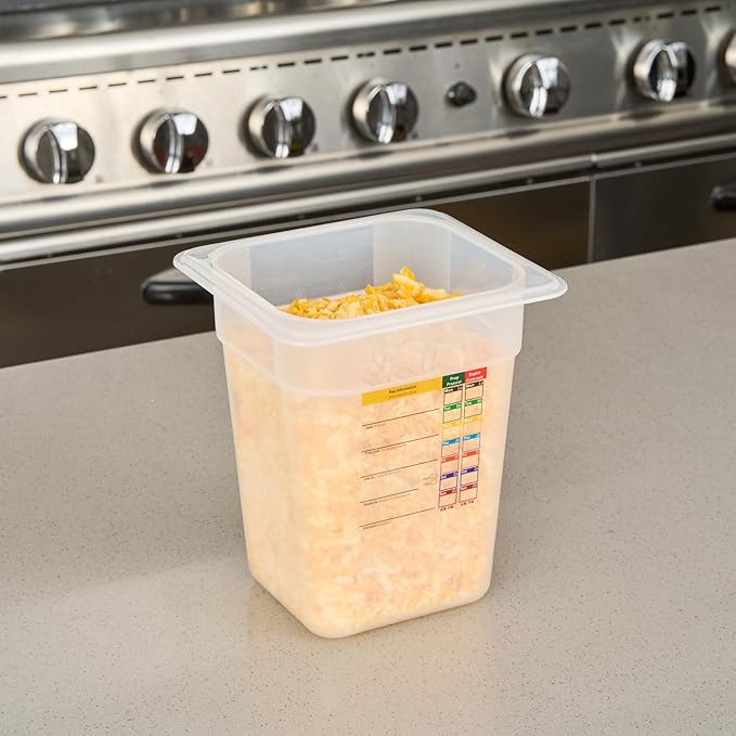 Restaurantware Food Storage Container 1 Pack of 6.8 x 6.2 x 7.8 Inches Plastic Stackable Storage Box White Reusable Label Container Dishwasher Safe For Restaurants And Kitchens