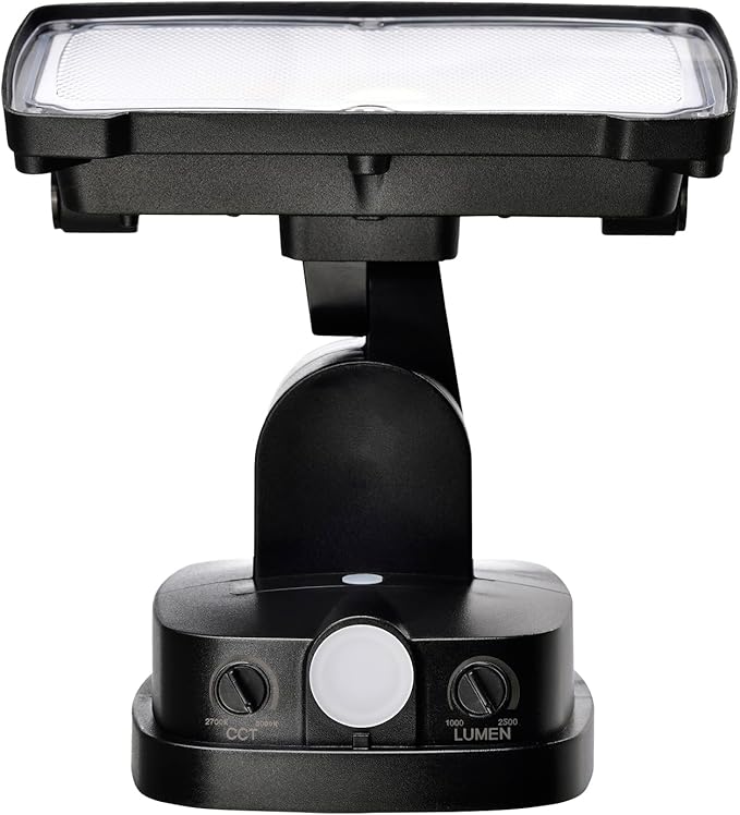 26W Flood Lights Outdoor, Integrated LED Security Light Fixture with 1 Adjustable Head, Adjustable Brightness and Color, Dusk to Dawn Exterior LED Outdoor Light for Garage Yard Porch 2-Pack (Black)