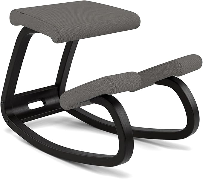 Varier Variable Black/Grey Ergonomic Office Kneeling Chair – Active Sitting, Rocking Seat for Home, Study & Posture Support – 10 Year Quality Guarantee