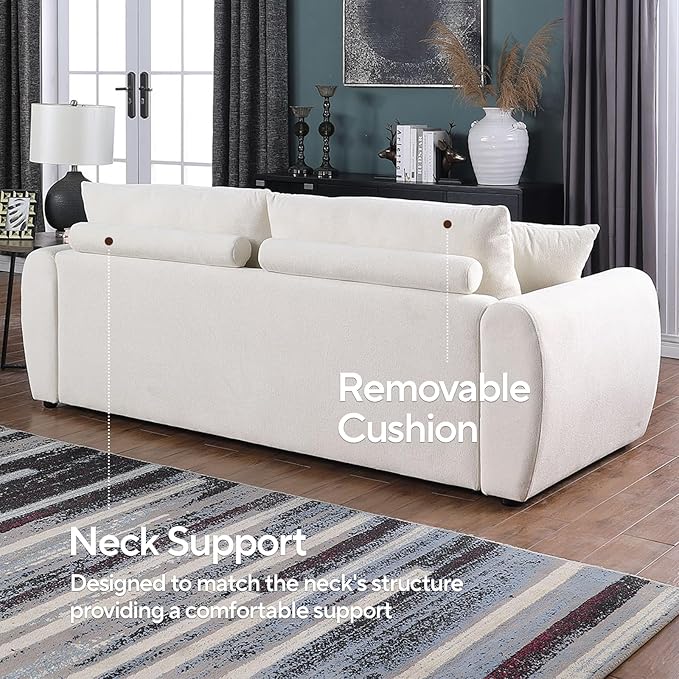 86.2" Oversize Loveseat Sofa, Chenille Loveseat, Modern Loveseat Couch with Wide Armerest, Cloud Sofa for Living Room, Bedroom and Office