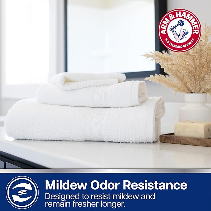 Arm & Hammer Quick Dry Hand Towels, 2 Piece, White