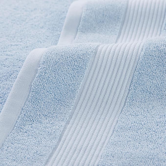 Arkwright Bathroom Hand Towels Set of 6 - (Bulk Case of 60) Super Soft 100% Cotton, 600 GSM Quick Dry & Absorbent, Luxury Bath Essentials for Hotels, Spa, Hosts, and Vacation Rentals, Misty Blue