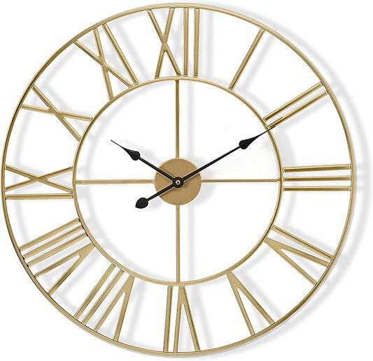 Sorbus Large Wall Clock for Living Room Decor – Easy to Hang 16-Inch Big Wall Clock – Metal Wall Art for Kitchen, Bedroom, Home, Office – Analog Decorative Wall Clock (Silver)