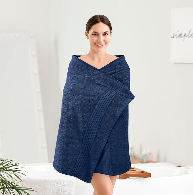 Utopia Towels Luxurious Bath Towels Set, 4 Pack, 27 x 54 Inches – 100% Ring Spun Cotton, Thick, Plush, and Fast-Drying, Designed for Premium Hotels, Spas, and Homes, Navy