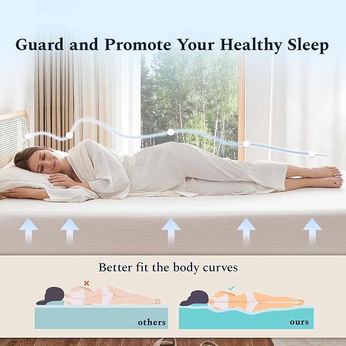 Full Mattress, 6 Inch Memory Foam Mattress in a Box, Fiberglass Free Full Size Mattresses for Pressure & Pain Relief, Soft and Comfortable