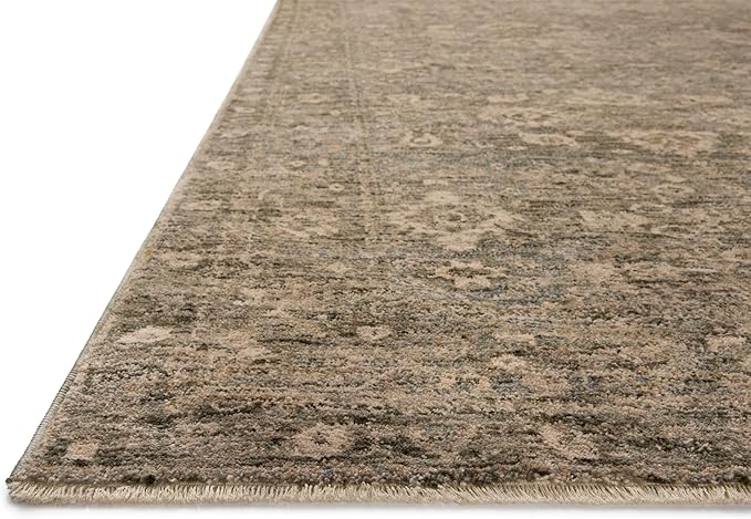 Loloi Magnolia Home by Joanna Gaines Junie Collection JUE-06 Lagoon/Natural 7'-10" x 7'-10", .38" Pile Height, Round Area Rug