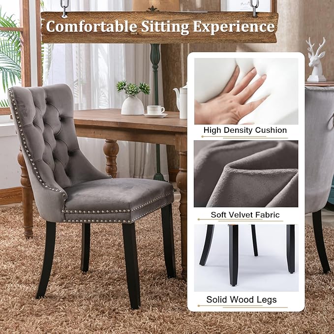 Goujxcy 5-Piece Extendable Dining Table Set for 4-8 People 63-78 Inch Kitchen Table Set with 4 Velvet Upholstered Chairs Farmhouse Rectangular Dining Room Table Set for Kitchen Dining Room Apartment