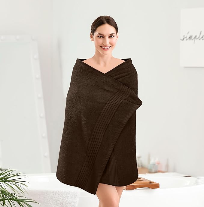 Utopia Towels Luxurious Bath Towels Set, 4 Pack, 27 x 54 Inches – 100% Ring Spun Cotton, Thick, Plush, and Fast-Drying, Designed for Premium Hotels, Spas, and Homes, Dark Brown
