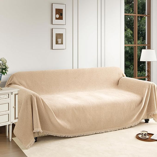 Couch Cover for 3-4 Cushion Couch Sofa Pet Friendly, Chenille Sectional L Shaped Sofa Cover Washable for Dogs Cats Kids, Furniture Protector Slipcover Decor for Living Room, 71"x150"