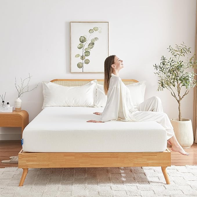 Queen Mattress, 8 Inch Memory Foam Mattress in a Box, Fiberglass Free Queen Size Mattresses for Pressure & Pain Relief, Soft and Comfortable