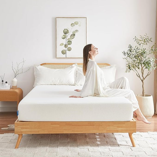 Queen Mattress, 6 Inch Memory Foam Mattress in a Box, Fiberglass Free Queen Size Mattresses for Pressure & Pain Relief, Soft and Comfortable