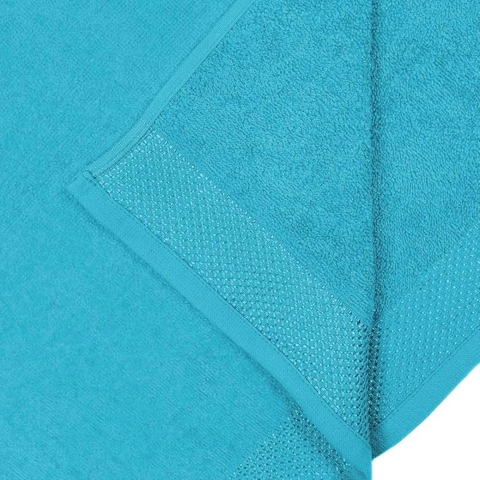 Kaufman - Personalized Velour Beach and Pool Towel 100% Cotton 30in X 60in Solid Color Bath Towel Embroidered (Turquoise)