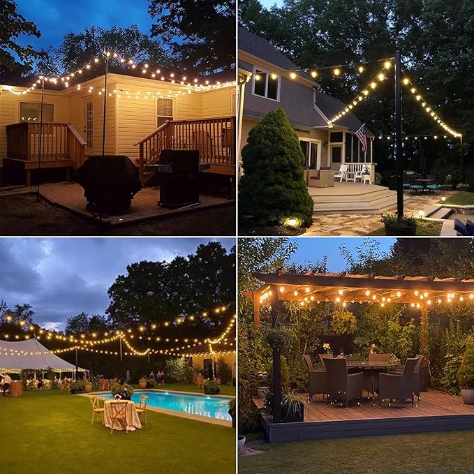 HISTAR 18 FT Outdoor String Lights with 10+1 Edison G40 Bulbs, Led Patio Lights Waterproof for Backyard Porch Balcony Party Decor
