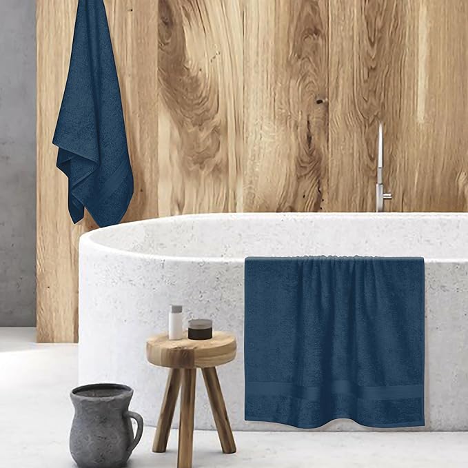 BOUTIQUO Cotton 2 Pack Oversized Bath Towel Set, Large Bath Towels 27x54, Ultra Soft, Absorbent, Compact, Quick Drying and Lightweight, Eco-Friendly and 100% Recyclable Towel Set - Mineral Blue