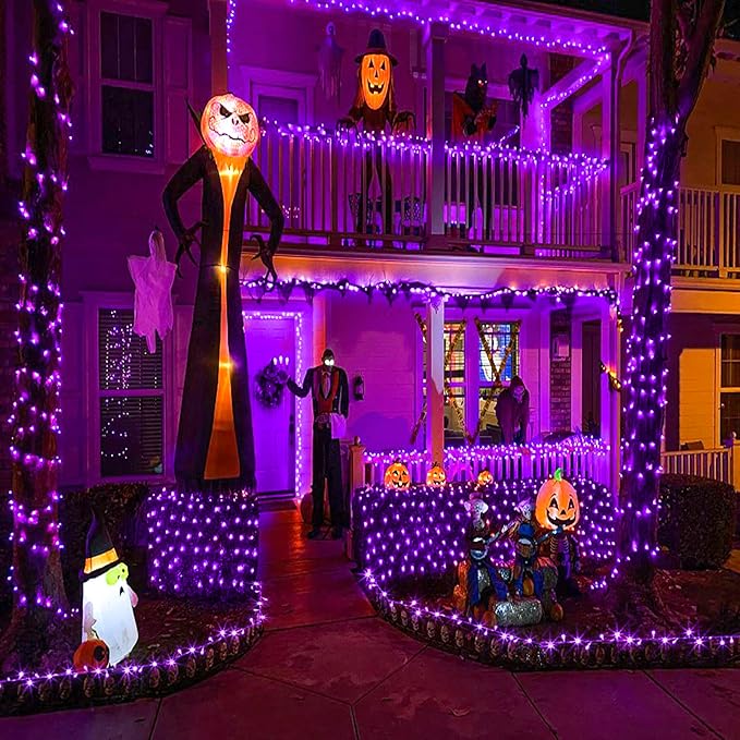 200 LED Purple Christmas Lights Outdoor Waterproof 66ft String Lights Indoor Clear Wire with 8 Modes Plug in Twinkle Fairy Light for Party Xmas Tree Decorations