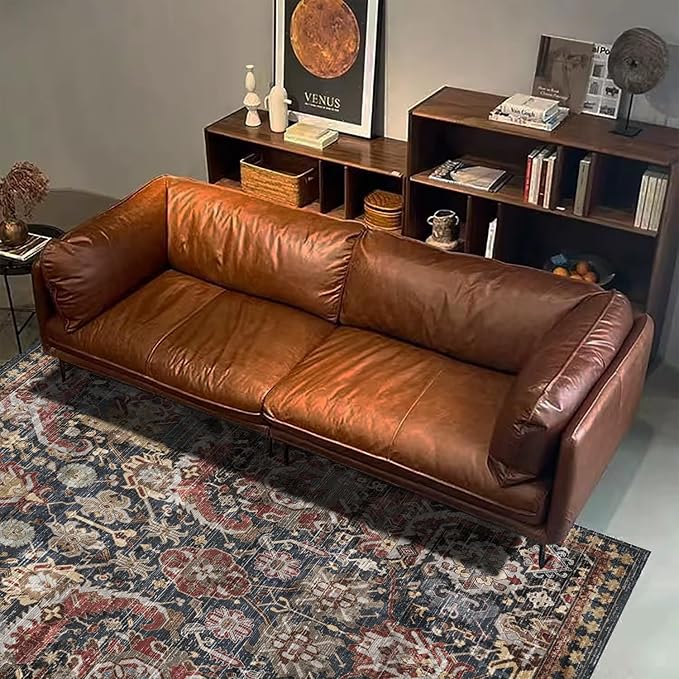 RUGSURE Washable Area Rugs - Perfect for Living Room, Bedroom, Kids Room, Nursery - Stain & Water Resistant Non-Slip, Pet & Child Friendly, Vintage Tribal Area Rugs (Rust, 8' x 10')