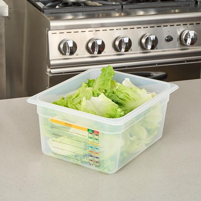Restaurantware Food Pans Pack of 10 Plastic Rectangle Food Containers Half Size with Traceability Label, Storage Containers Dishwashable Hot Cold Friendly for Restaurants Buffet Commercial Use