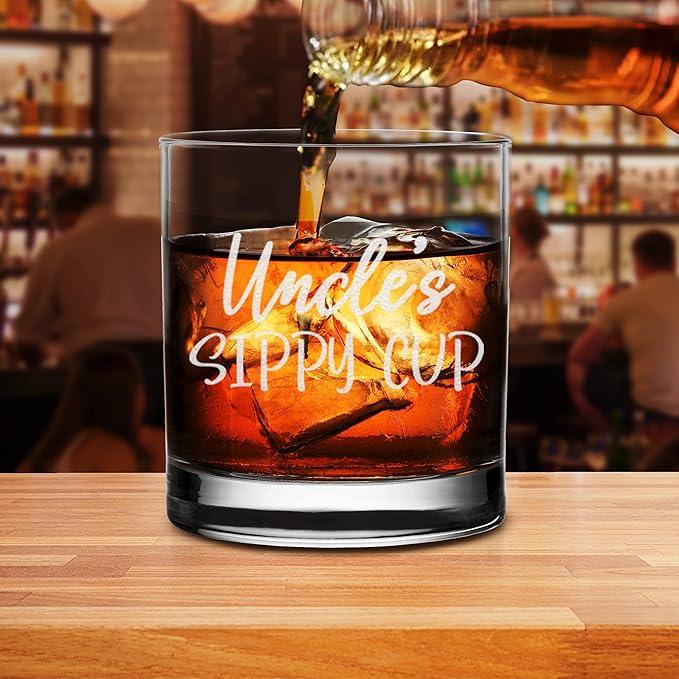 Uncle's Sippy Cup Whiskey Glass - Funny Birthday Gift for Uncle