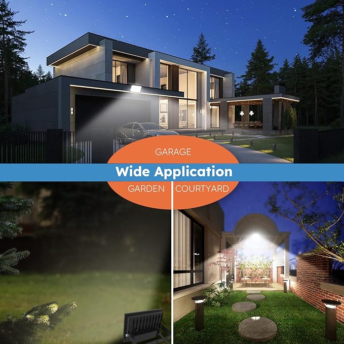 4-Pack 50W LED Flood Lights Outdoor – 9000 Lumens Super Bright Security Lighting, IP66 Waterproof, 5000K Daylight – Energy-Efficient Outdoor Lights for Garage, Garden, Lawn, Backyard