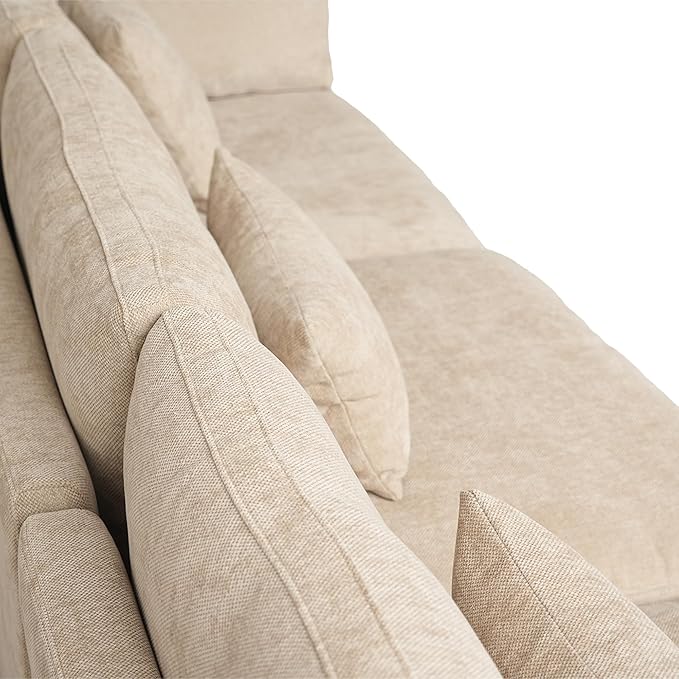 Could Couch Modular Sectional Sofa with Ottoman,Down Filled 120inch V Shaped Couch,Convertible Sofa Bed Living Room Set,6 Seat Sleeper Couched Bed, Cover Washable and Replaceable
