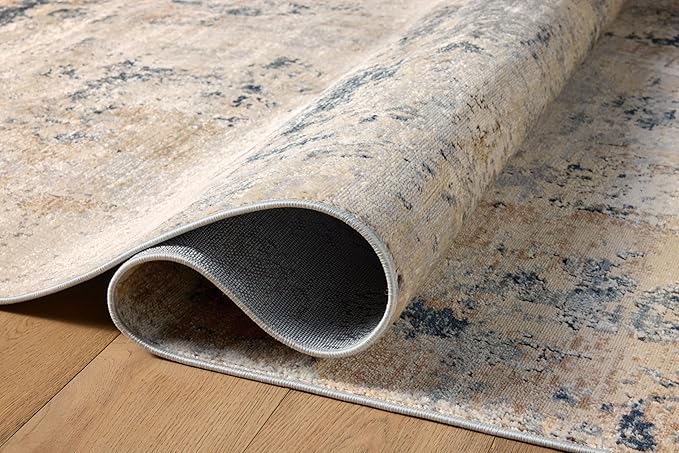 Loloi Teagan Collection TEA-06 Sand/Mist 2'-8" x 7'-6" Runner Rug, Large, Soft Neutral Rug, High-Traffic for Living Room, Bedroom, Home Office, Dining Area