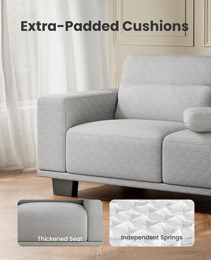 Amada 65" Loveseat Sofa, 2 Seater Couch with Deep Seats and Wide Armrests for Living Room, Comfy Couch with Removable Washable Covers, Easy Assembly