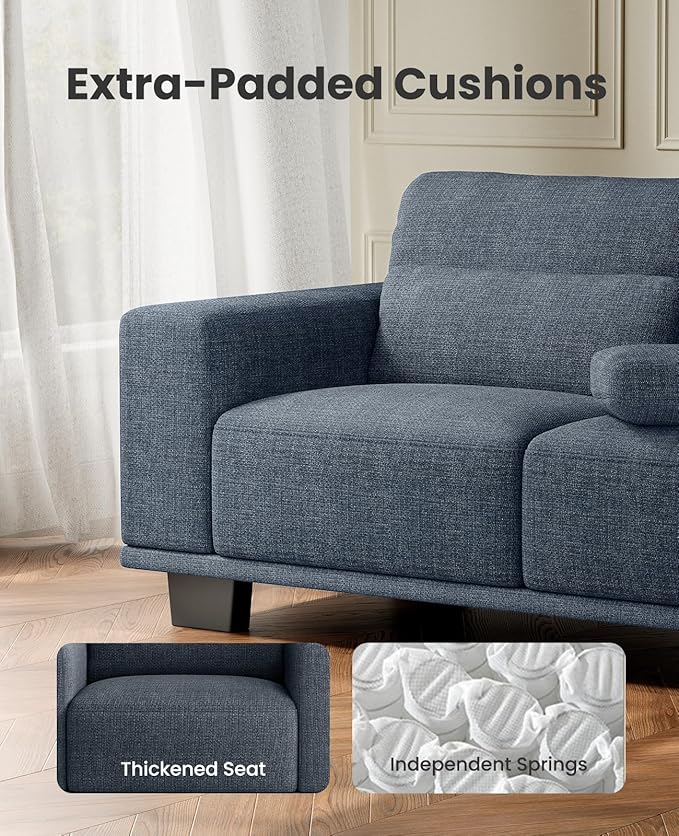 Amada 65" Loveseat Sofa, 2 Seater Couch with Deep Seats and Wide Armrests for Living Room, Comfy Couch with Removable Washable Covers, Easy Assembly