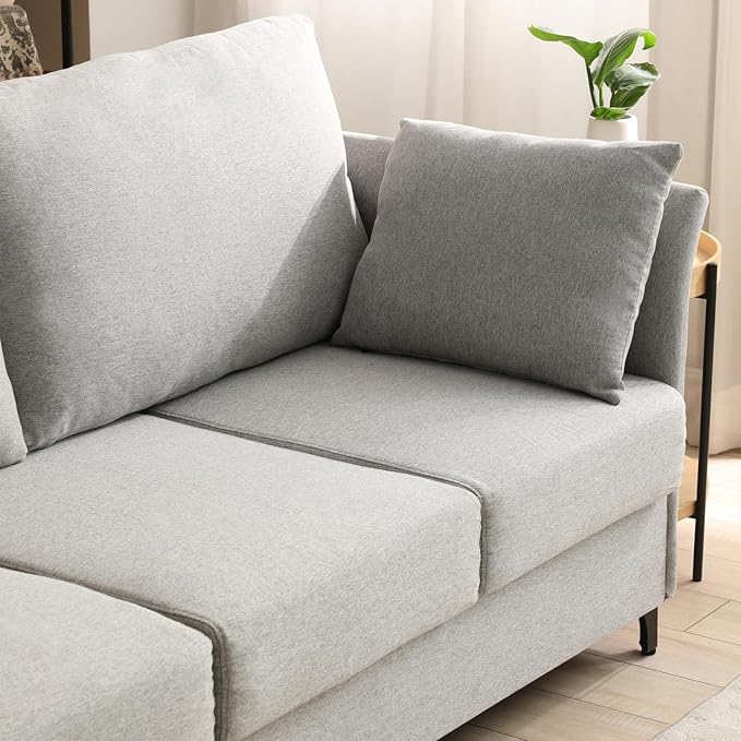 Mid Century Modern Sofa 3 Seat Couch 65.35" W Deep Seat Sofa for Living Room, 3 Person Seater Fabric Couch Sofa Comfy Sleeper Sofa for Apartment Bedroom
