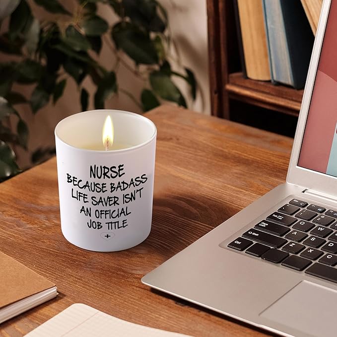 BFJLIFE Nurse Gifts for Women Funny Unique School Nurse Practitioner Gifts for Christmas Birthday Nurse Week Appreciation Novelty Lavender Scented Soy Candles