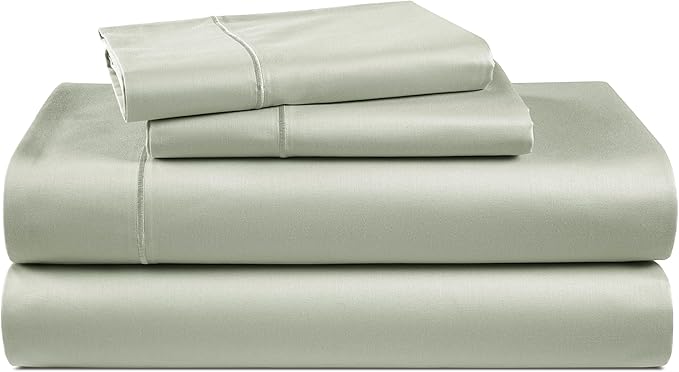 100% Egyptian Cotton King Size Sheets Set – Silky Sateen Weave for Winter Sleep Comfort, Buttery Soft & Durable Christmas Sheets King Size, Snug Fit 15" Deep Pocket, Hotel Comfort at Home - Mineral