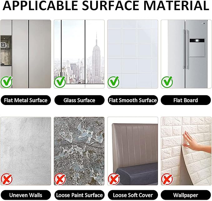 DARENYI A2 Acrylic Mirror Sheet for Wall, 16.5" x 23.2" Large Rectangular Mirror Tiles Frameless Wall Mounted Mirror Self-Adhesive Mirror Stickers for Vanity Bedroom Home Decor