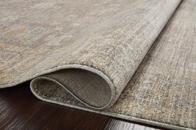 Loloi Magnolia Home by Joanna Gaines Millie Collection MIE-05 Stone/Natural 3'-6" x 5'-6", .25" Pile Height, Accent Rug