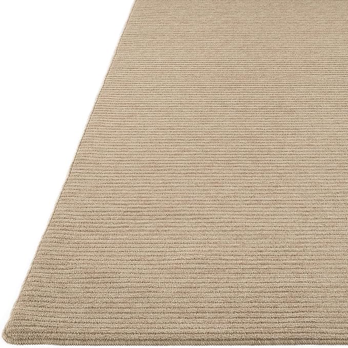 Non Slip Beige Solid Rubber Back Thing Landing Mat for Staircase 3x3 for Entryway, Rug for Bathroom, Stain Resistant Easy Cleaning Non Shedding Carpet Beige 3 x 3