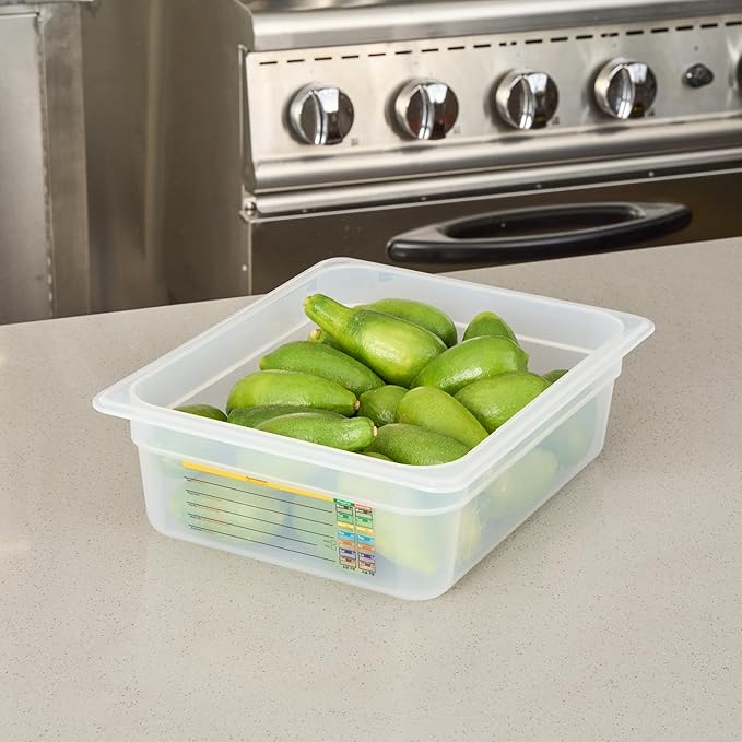 Restaurantware Food Pans Pack of 10 Plastic Rectangle Food Containers Half Size with Traceability Label, Storage Containers Dishwashable Hot Cold Friendly for Restaurants Buffet Commercial Use