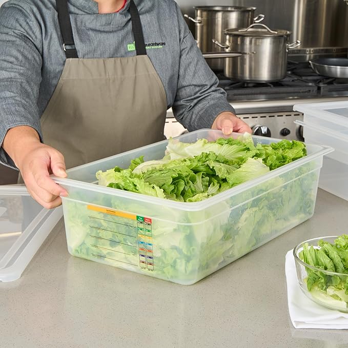 Restaurantware Food Pans Pack of 10 Plastic Rectangle Food Containers Full Size with Traceability Label, Storage Containers Dishwashable Hot Cold Friendly for Restaurants Buffet Commercial Use