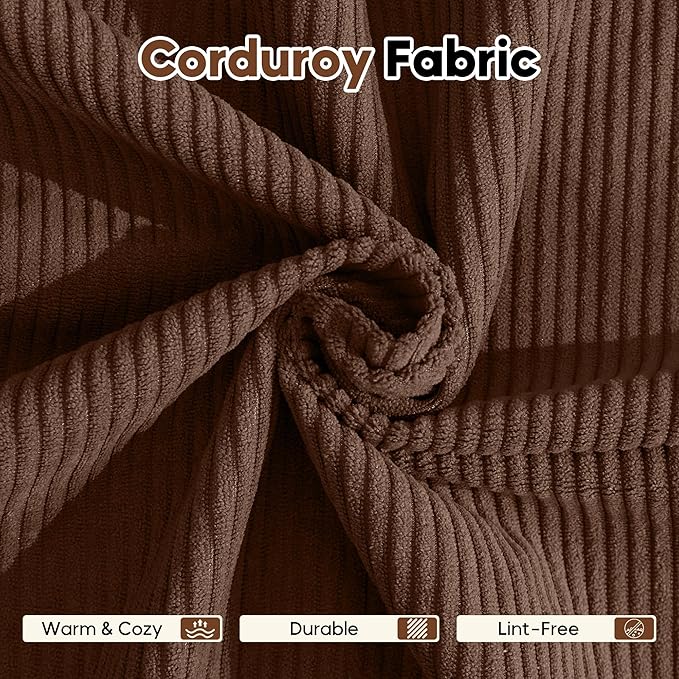 Convertible Folding Couch Bed, Comfy Corduroy Sleeper Floor Sofa Bed with Fixed-Shape Frame, Floor Sofa with Armrest, Lounge Couch for Living Room Bedroom Lounge Studio, Dark Brown