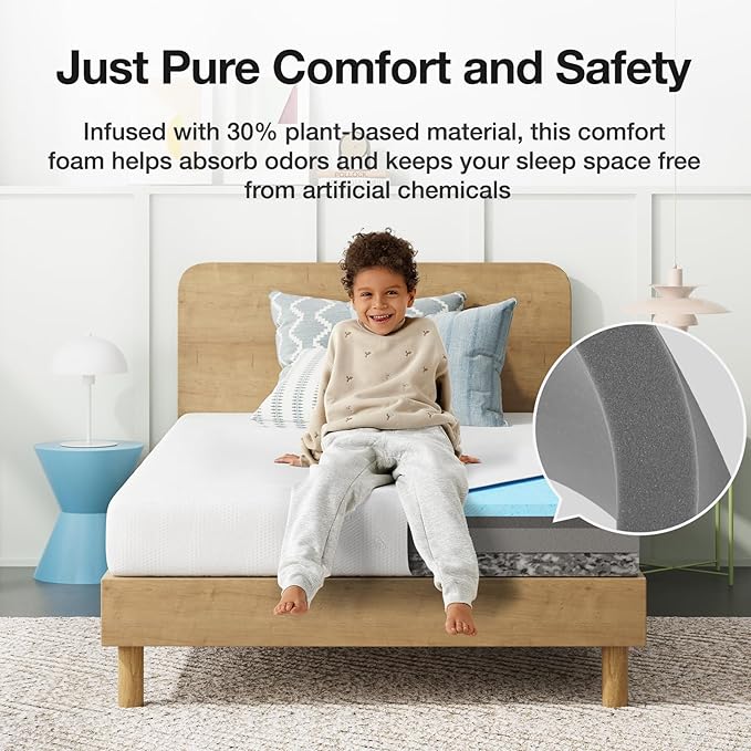 Novilla Twin Mattress, 6 Inch Twin Bed Mattress for Kids, Gel Memory Foam Mattresses for Cooling Night Sleep & Pressure Relief, CertiPUR-US Certified