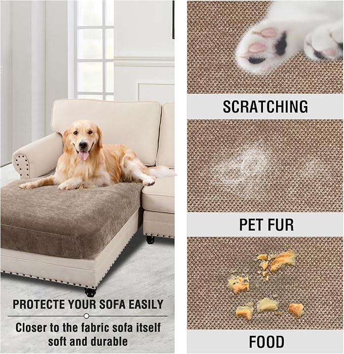 H.VERSAILTEX Sectional Couch Covers Super Stretch Chenille Couch Covers for Sectional Sofa Thick Soft Sectional Couch Covers for L Shaped Sofa Both Left/Right(Chaise Cushion Cover,Taupe)